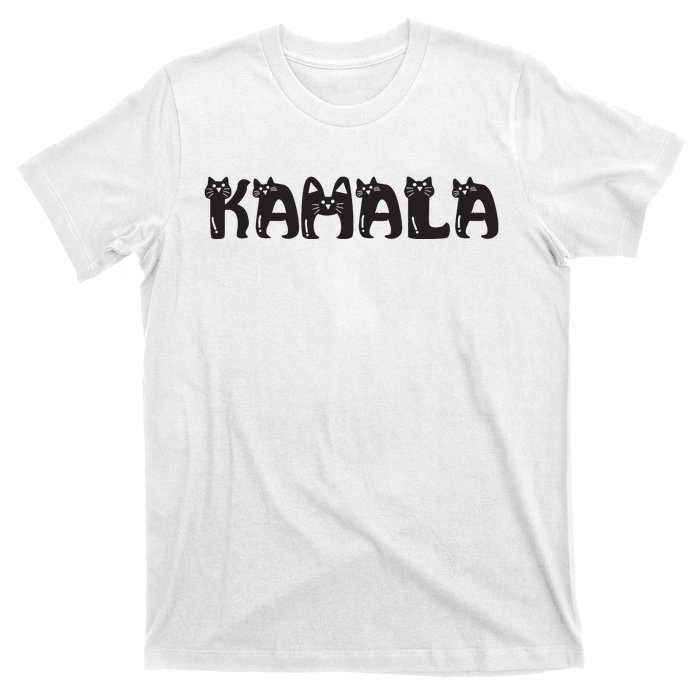 Kamala Harris Cat Lettering Positive Funny 2024 Election T-Shirt