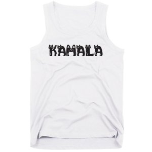 Kamala Harris Cat Lettering Positive Funny 2024 Election Tank Top