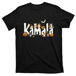 Kamala Halloween Cat Pumpkin Witch Hat Lover Kamala Haris T-Shirt