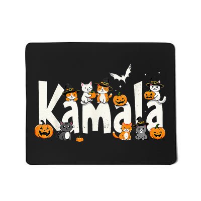 Kamala Halloween Cat Pumpkin Witch Hat Lover Kamala Haris Mousepad