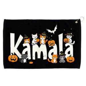 Kamala Halloween Cat Pumpkin Witch Hat Lover Kamala Haris Grommeted Golf Towel