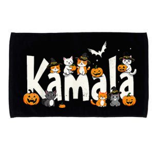 Kamala Halloween Cat Pumpkin Witch Hat Lover Kamala Haris Microfiber Hand Towel