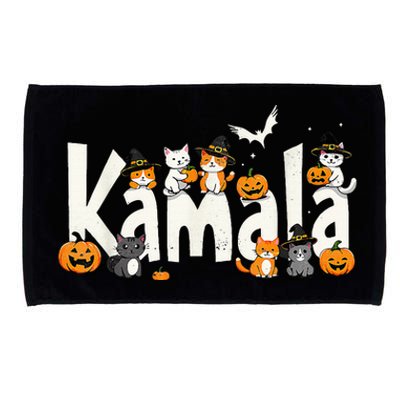 Kamala Halloween Cat Pumpkin Witch Hat Lover Kamala Haris Microfiber Hand Towel