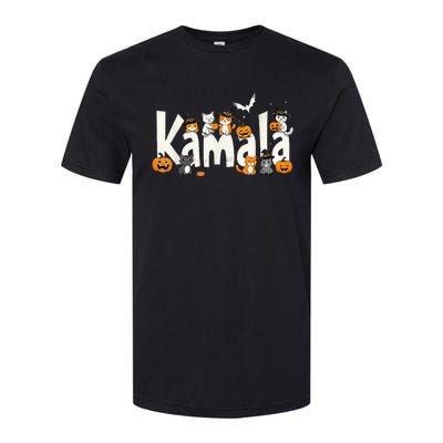 Kamala Halloween Cat Pumpkin Witch Hat Lover Kamala Haris Softstyle CVC T-Shirt