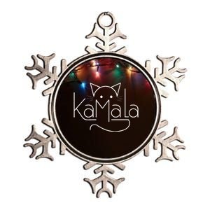 Kamala Harris Cat Lettering Positive Minimalist Metallic Star Ornament