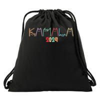 Kamala Harris Cat Lettering Drawstring Bag