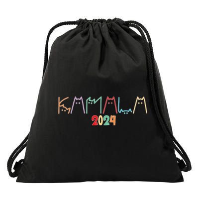 Kamala Harris Cat Lettering Drawstring Bag