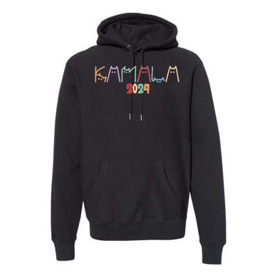 Kamala Harris Cat Lettering Premium Hoodie