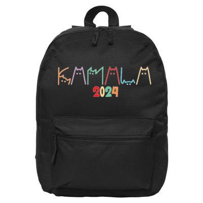 Kamala Harris Cat Lettering 16 in Basic Backpack