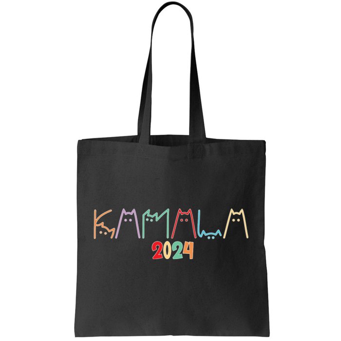 Kamala Harris Cat Lettering Tote Bag