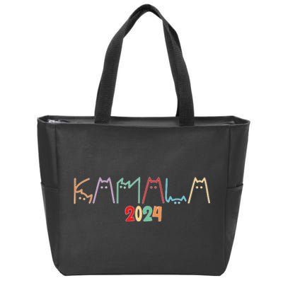 Kamala Harris Cat Lettering Zip Tote Bag