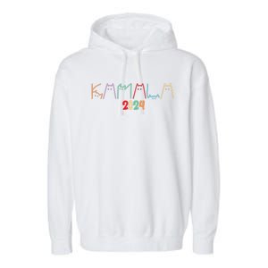 Kamala Harris Cat Lettering Garment-Dyed Fleece Hoodie