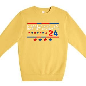 Kamala Harris Cat Lettering Positive 2024 Premium Crewneck Sweatshirt