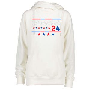 Kamala Harris Cat Lettering Positive 2024 Womens Funnel Neck Pullover Hood