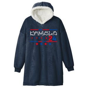 Kamala Harris Cat Lettering Positive 2024 Hooded Wearable Blanket