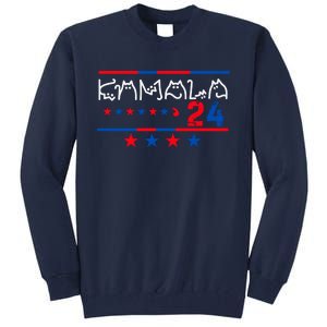 Kamala Harris Cat Lettering Positive 2024 Tall Sweatshirt