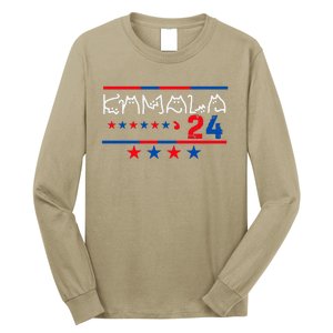 Kamala Harris Cat Lettering Positive 2024 Long Sleeve Shirt