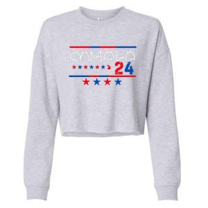 Kamala Harris Cat Lettering Positive 2024 Cropped Pullover Crew