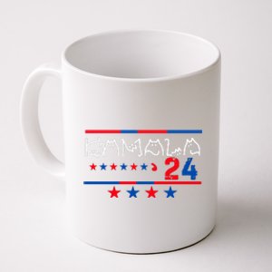 Kamala Harris Cat Lettering Positive 2024 Coffee Mug