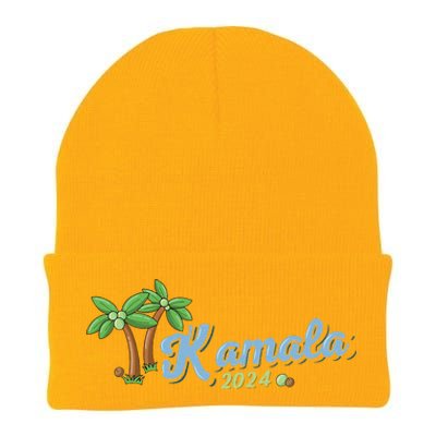 Kamala Harris Coconut Tree 2024 Democrat For President Gift Knit Cap Winter Beanie