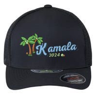 Kamala Harris Coconut Tree 2024 Democrat For President Gift Flexfit Unipanel Trucker Cap