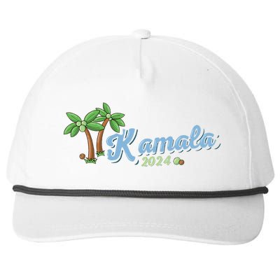 Kamala Harris Coconut Tree 2024 Democrat For President Gift Snapback Five-Panel Rope Hat