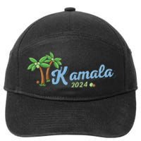 Kamala Harris Coconut Tree 2024 Democrat For President Gift 7-Panel Snapback Hat