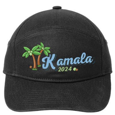 Kamala Harris Coconut Tree 2024 Democrat For President Gift 7-Panel Snapback Hat