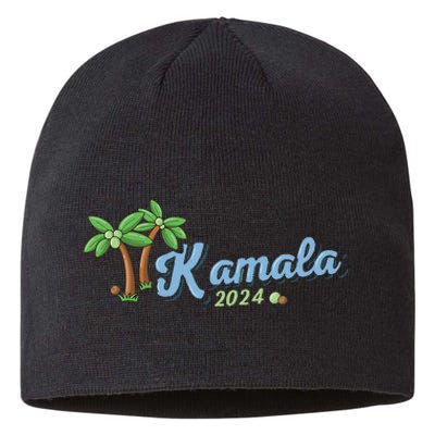 Kamala Harris Coconut Tree 2024 Democrat For President Gift Sustainable Beanie