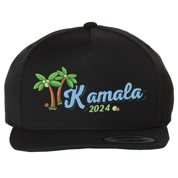 Kamala Harris Coconut Tree 2024 Democrat For President Gift Wool Snapback Cap