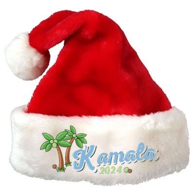 Kamala Harris Coconut Tree 2024 Democrat For President Gift Premium Christmas Santa Hat