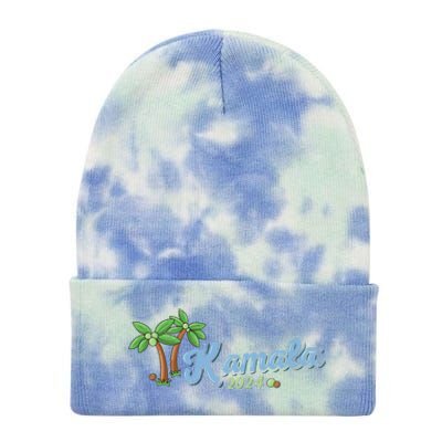 Kamala Harris Coconut Tree 2024 Democrat For President Gift Tie Dye 12in Knit Beanie