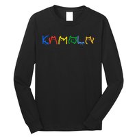 Kamala Harris Cat Lettering Funny Cat Ladies For Kamala Gift Long Sleeve Shirt