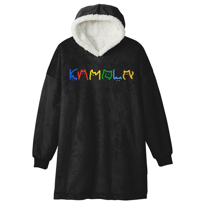 Kamala Harris Cat Lettering Funny Cat Ladies For Kamala Gift Hooded Wearable Blanket