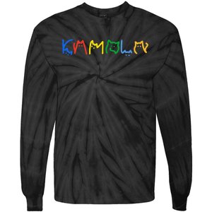 Kamala Harris Cat Lettering Funny Cat Ladies For Kamala Gift Tie-Dye Long Sleeve Shirt