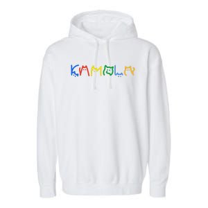 Kamala Harris Cat Lettering Funny Cat Ladies For Kamala Gift Garment-Dyed Fleece Hoodie