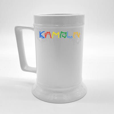 Kamala Harris Cat Lettering Funny Cat Ladies For Kamala Gift Beer Stein