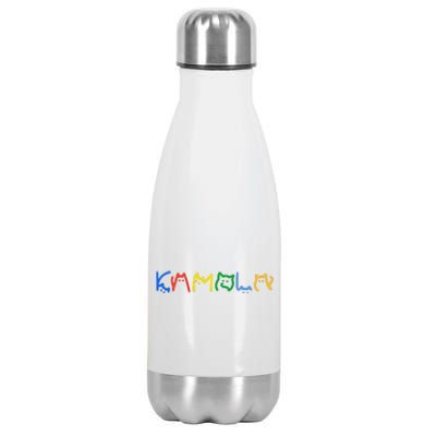 Kamala Harris Cat Lettering Funny Cat Ladies For Kamala Gift Stainless Steel Insulated Water Bottle