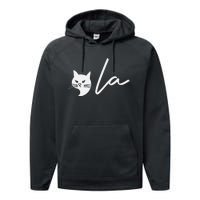 Kamala Harris Cat Lettering Positive Funny Comma La 2024 Gift Performance Fleece Hoodie