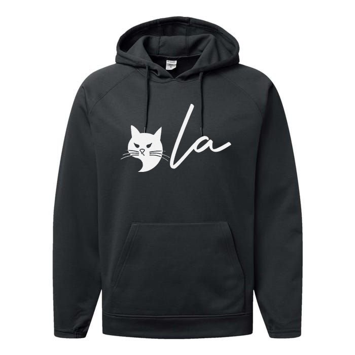 Kamala Harris Cat Lettering Positive Funny Comma La 2024 Gift Performance Fleece Hoodie