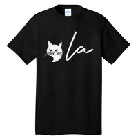 Kamala Harris Cat Lettering Positive Funny Comma La 2024 Gift Tall T-Shirt