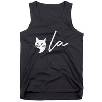 Kamala Harris Cat Lettering Positive Funny Comma La 2024 Gift Tank Top