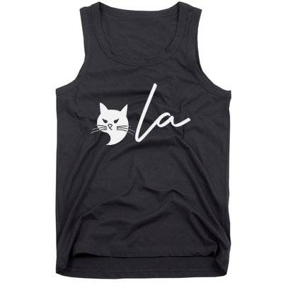 Kamala Harris Cat Lettering Positive Funny Comma La 2024 Gift Tank Top