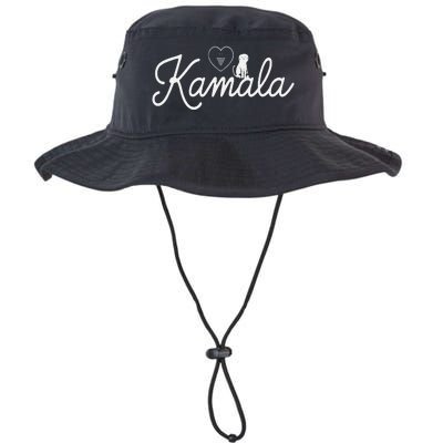 Kamala Harris Cat Lettering Positive Minimalist Walz Waltz Legacy Cool Fit Booney Bucket Hat