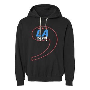 Kamala Harris Comma La 2024 First Female President Garment-Dyed Fleece Hoodie