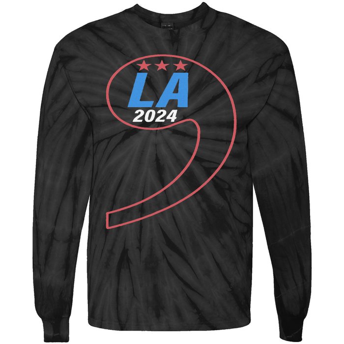 Kamala Harris Comma La 2024 First Female President Tie-Dye Long Sleeve Shirt