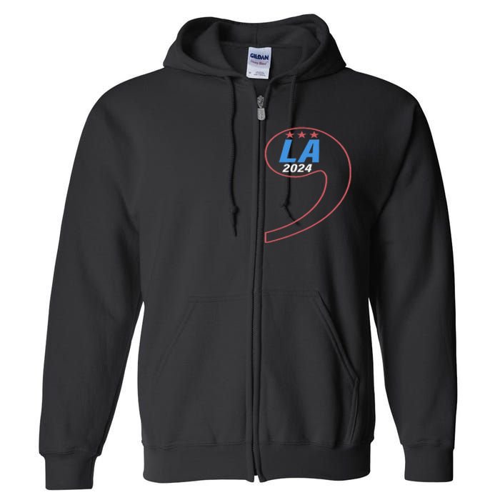 Kamala Harris Comma La 2024 First Female President Full Zip Hoodie