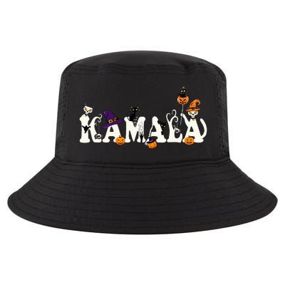 Kamala Halloween Cat Pumpkin Witch Hat Lover Kamala Haris Cool Comfort Performance Bucket Hat