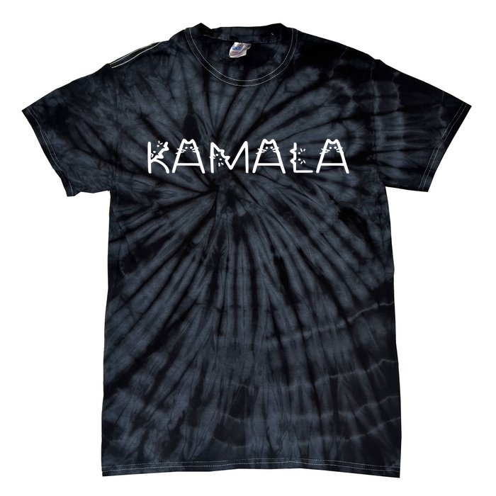 Kamala Harris Cat Lettering Positive Tie-Dye T-Shirt