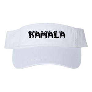 Kamala Harris Cat Lettering Positive Funny 2024 Valucap Bio-Washed Visor